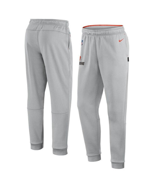 Men's Gray Cleveland Browns Sideline Logo Performance Pants