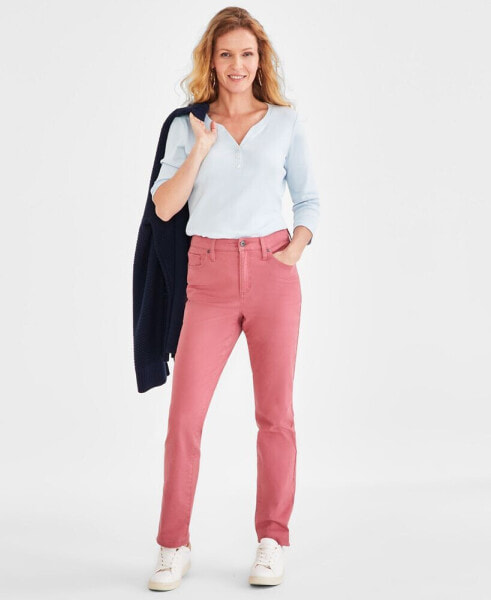 Women's Straight-Leg High Rise Jeans, Created for Macy's