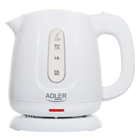 Чайник электрический Adler AD 1373 Белый Серебристый Сталь 800 Вт 850 Вт 600 мл