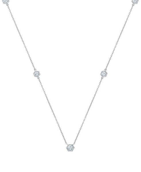 De Beers Forevermark diamond Honeycomb Station Statement Necklace (7/8 ct. t.w.) in 14k White or Yellow Gold, 16" + 2" extender