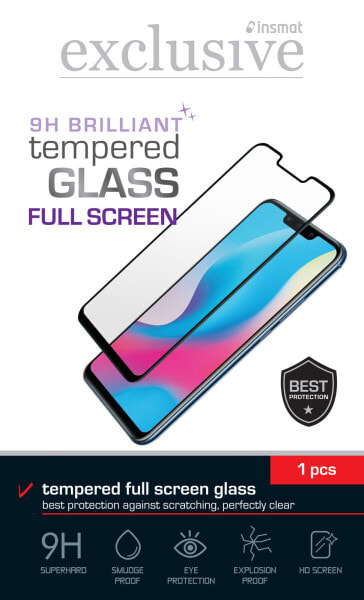 Insmat Full Screen Glass - Skærmbeskytter for mobiltelefon - glas - rammefarve sort - for Nokia XR21