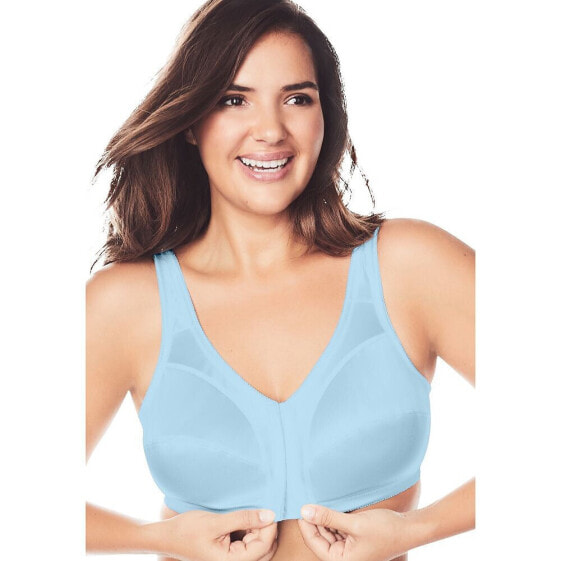 Plus Size Front-Close Satin Wireless Bra