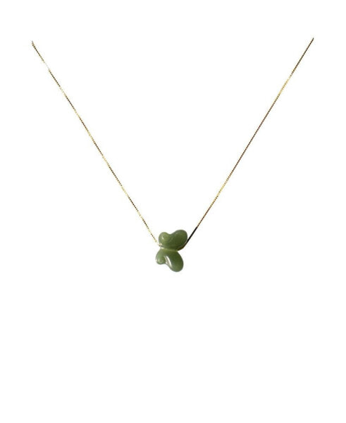 seree butterfly — Green jade pendant necklace