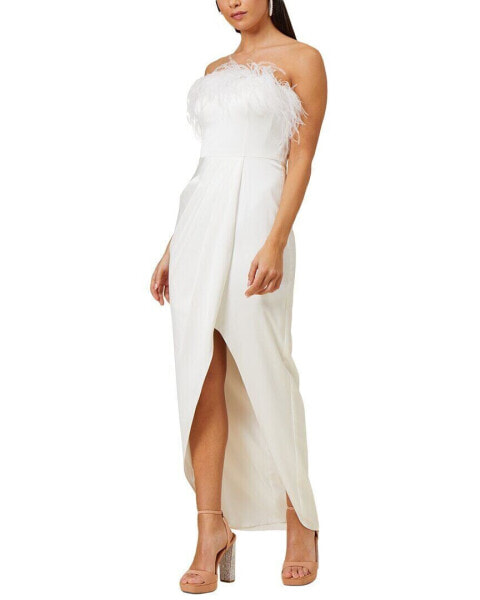 Aidan Mattox Stretch Satin Strapless Gown Women's