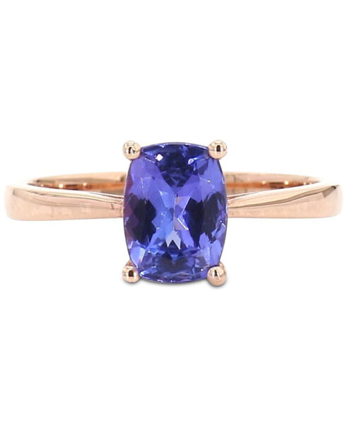 Tanzanite Emerald-Cut Solitaire Ring in 10k Rose Gold