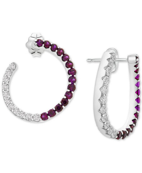 Серьги Macy's Ruby & Sapphire Hoop