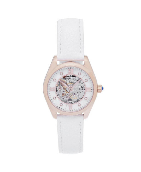 Women Magnolia Leather Watch - White/Rose Gold, 37mm
