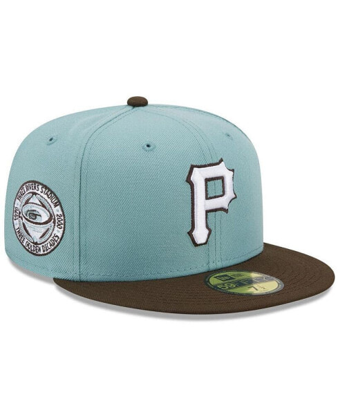 Men's Light Blue, Brown Pittsburgh Pirates Three Rivers Stadium 30th Anniversary Beach Kiss 59FIFTY Fitted Hat