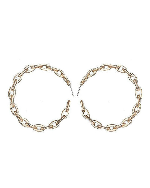 Chain Link Hoop Earrings for Women