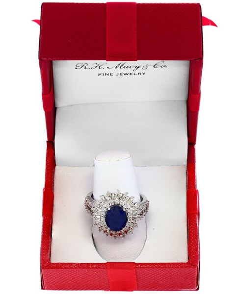 EFFY® Ruby (1-7/8 ct. t.w.) & Diamond (1/4 ct. t.w.) Halo Statement Ring in 14k White Gold (Also in Sapphire and Emerald)