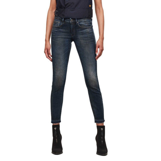 G-STAR 3301 Mid Waist Skinny Ripped Ankle jeans