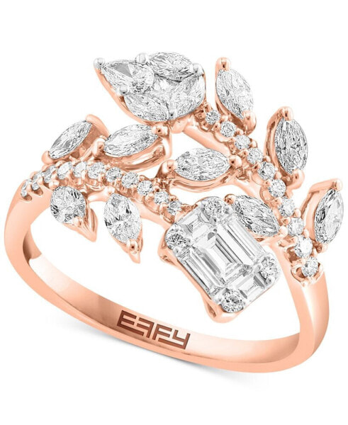 EFFY® Diamond Floral Ring (1 ct. t.w.) in 14k Rose Gold