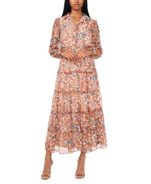 Women's Printed Tiered Maxi Dress