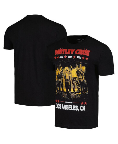 Men's Black Motley Crue Girls Girls Girls Live Poster T-Shirt