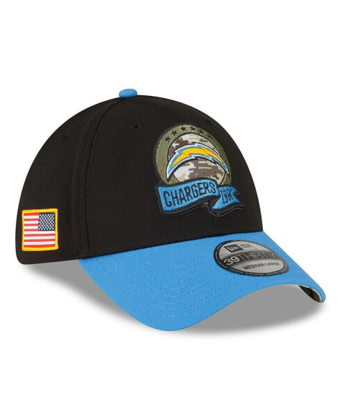 Men's Black, Blue Los Angeles Chargers 2022 Salute To Service 39THIRTY Flex Hat