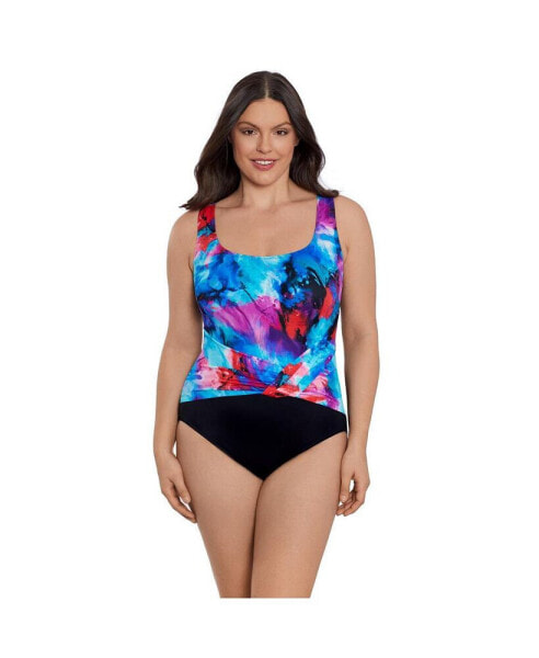 Women's Twist Pull Sash Tank One-Piece Swimsuit