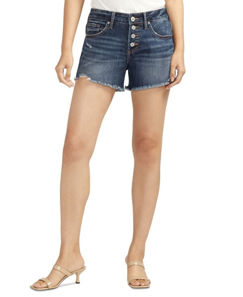 Boyfriend Luxe Stretch Mid Rise Denim Shorts