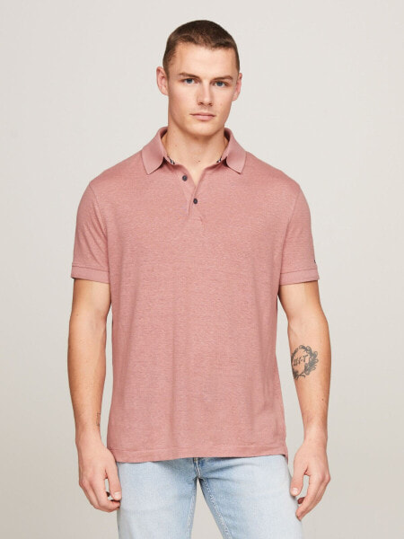 Regular Fit Linen-Blend Polo