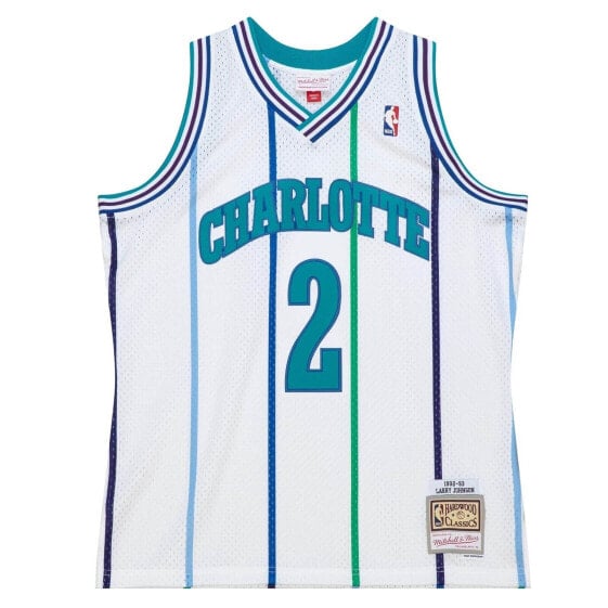 MITCHELL & NESS NBA WHITE JERSEY CHARLOTTE HORNETS 1992 LARRY JOHNSON