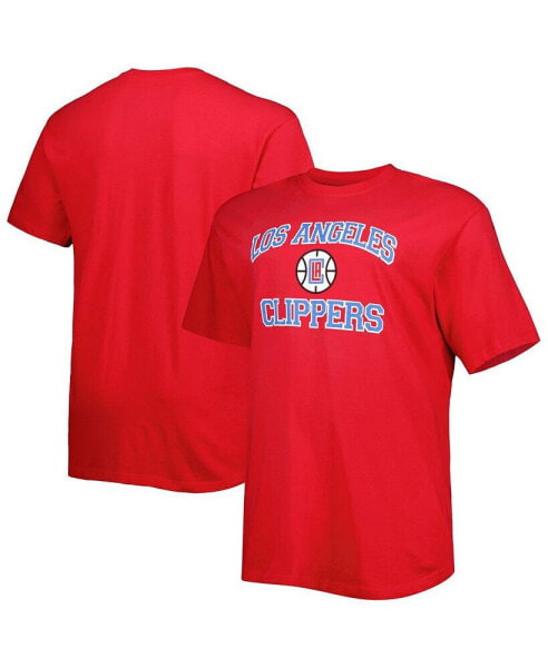 Men's Red LA Clippers Big and Tall Heart and Soul T-shirt