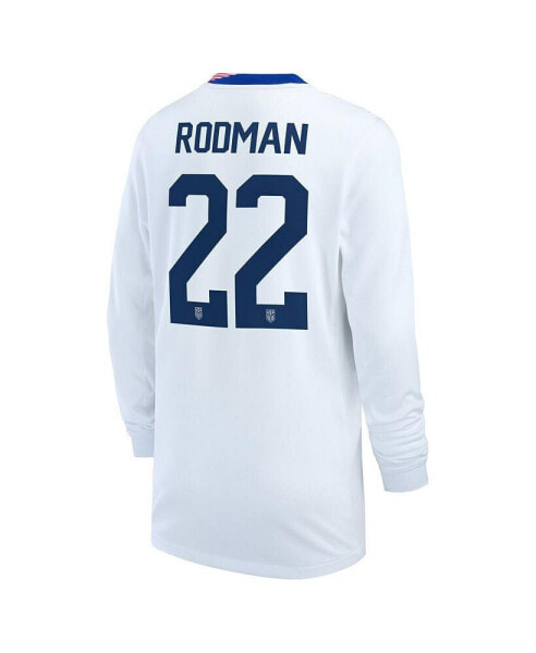 Big Boy's and Girl's Trinity Rodman White USWNT 2024 Home Replica Long Sleeve Jersey