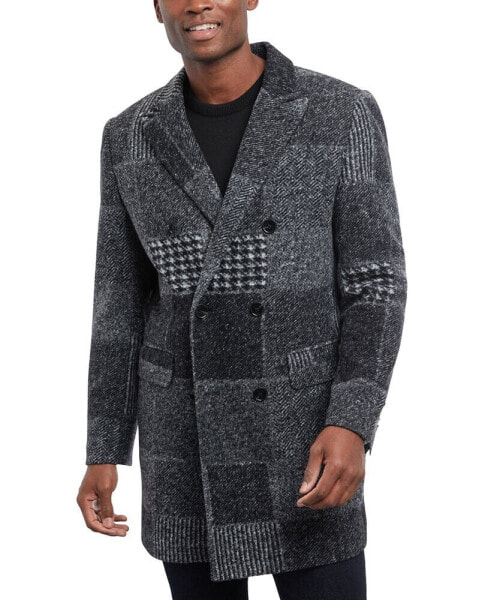 Men's Belfort Double-Breasted Plaid Overcoat