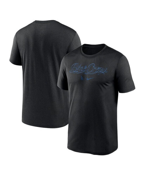 Men's Black Los Angeles Dodgers Blue Crew Hometown Legend Performance T-shirt