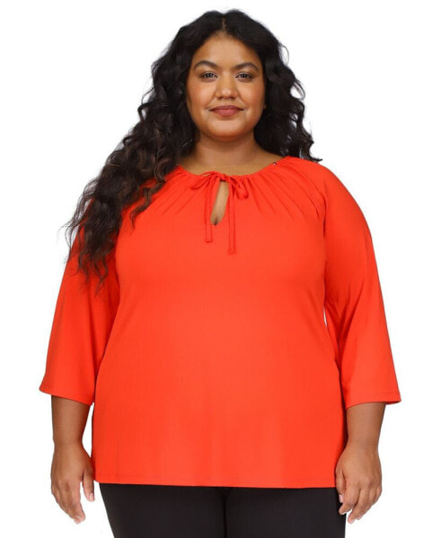 Plus Size Keyhole Peasant Top