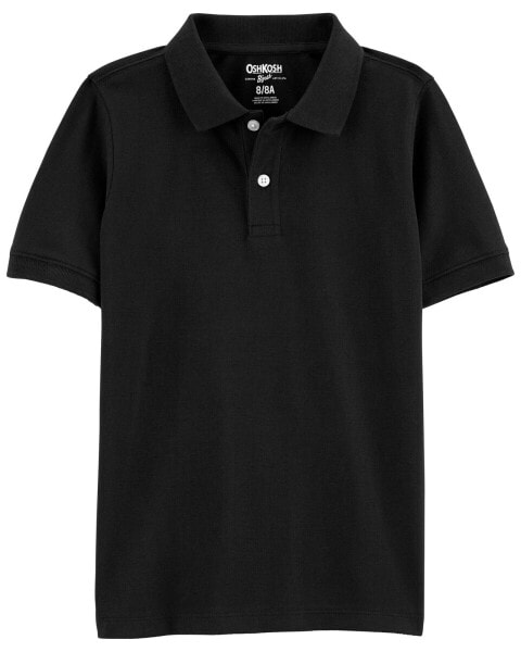 Kid Black Piqué Polo Shirt 4