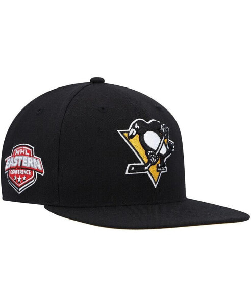 Men's Black Pittsburgh Penguins Sure Shot Captain Snapback Hat