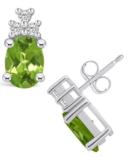 Серьги Macy's Peridot and Diamond Stud