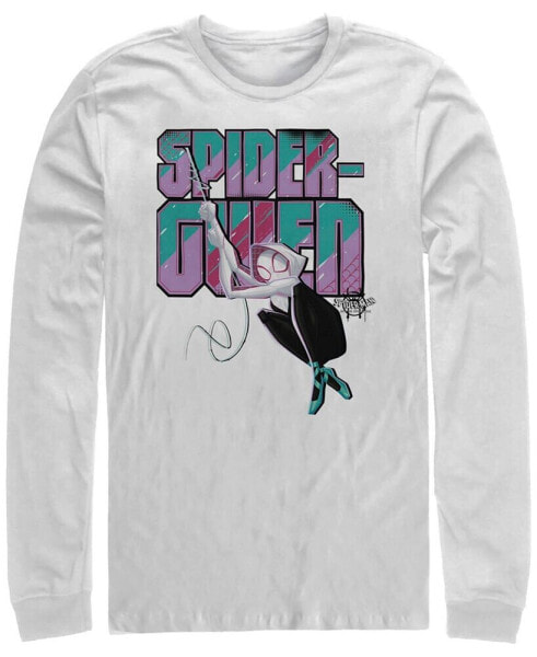 Marvel Men's Spider-Man Into the Spider-Verse Spider-gwen Swinging, Long Sleeve T-shirt