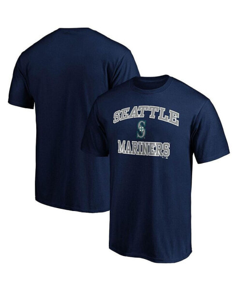 Футболка Fanatics для мужчин Seattle Mariners "Сердце и душа", цвет Navy