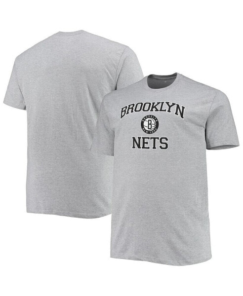 Men's Heathered Gray Brooklyn Nets Big and Tall Heart and Soul T-shirt