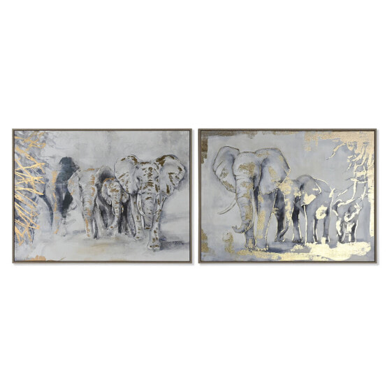 Картина домашняя Home ESPRIT Слон Колониальный 100 x 4 x 75 cm (2 штуки)