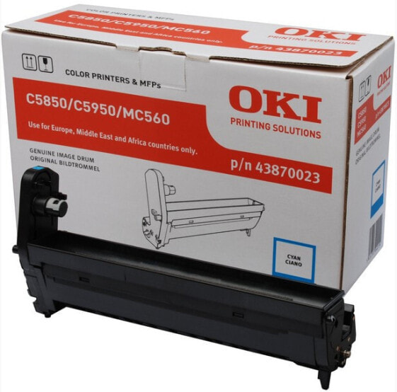 OKI Cyan image drum for C5850/5950 - Original - OKI MC560 - MC560dn - C5850 - C560N - C560DN - C5750DN - 20000 pages - Laser printing - Cyan - Black