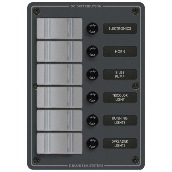 BLUE SEA SYSTEMS 6 Position Water Resistant Swtich Panel