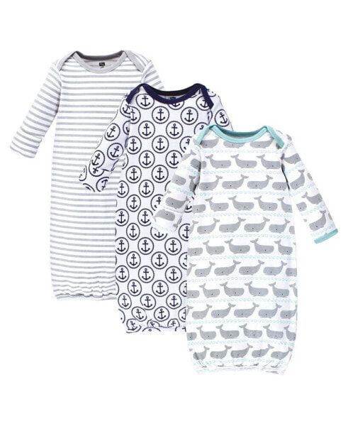 Baby Girl Cotton Gowns, 3-Pack