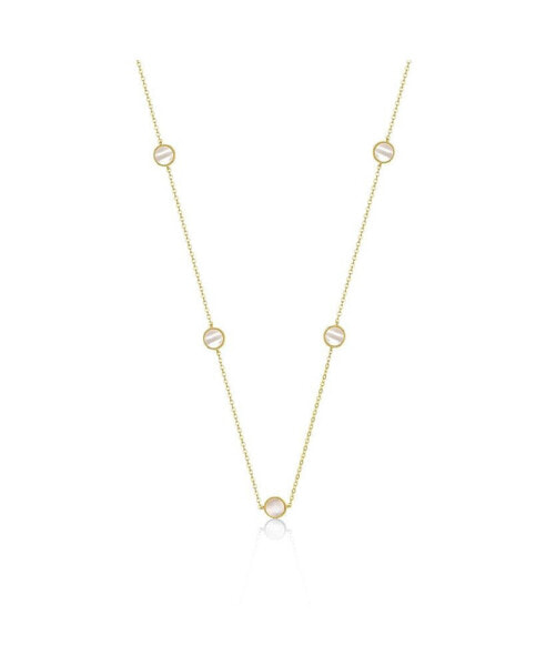 14k Gold Plated with Cubic Zirconia Halo Mariner Link Station chain Necklace