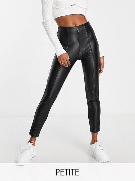 New Look Petite faux leather legging in black