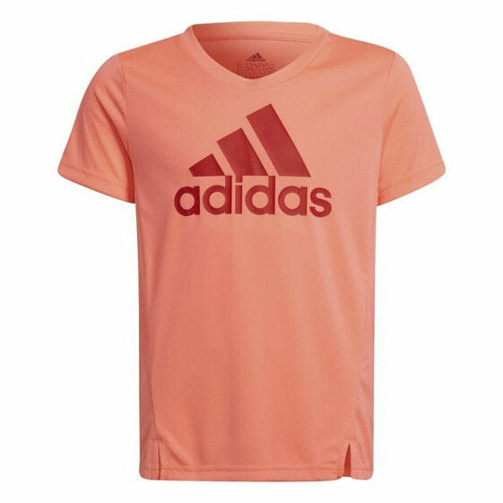 Child's Short Sleeve T-Shirt Adidas Designed to Move Salmon