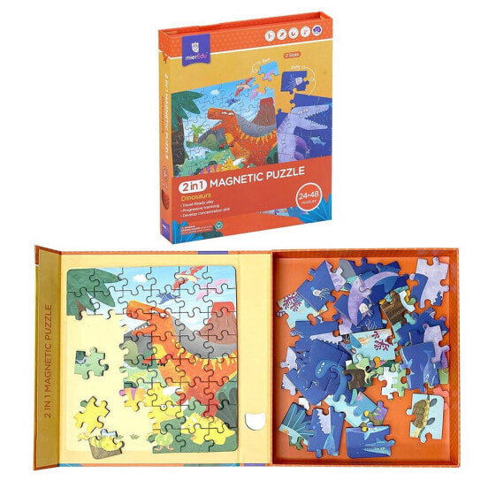 MIEREDU Magnetic Puzzle 2 In 1 Dinosaurs