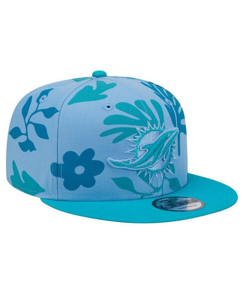 Men's Aqua Miami Dolphins Leafy 9FIFTY Snapback Hat