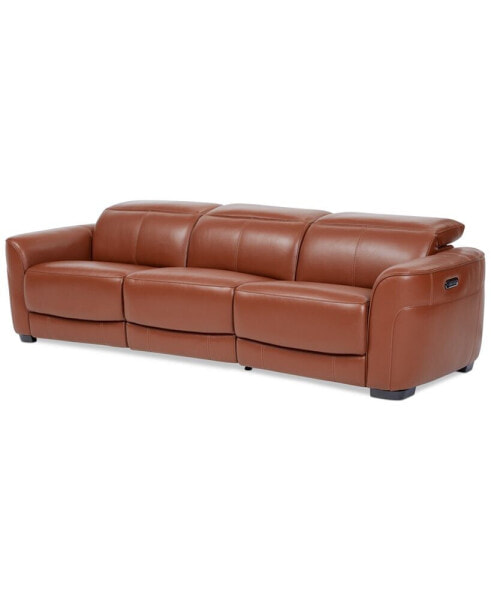 Lexanna 3-Pc. Leather Sofa with 3 Power Motion Recliners, Created for Macy's