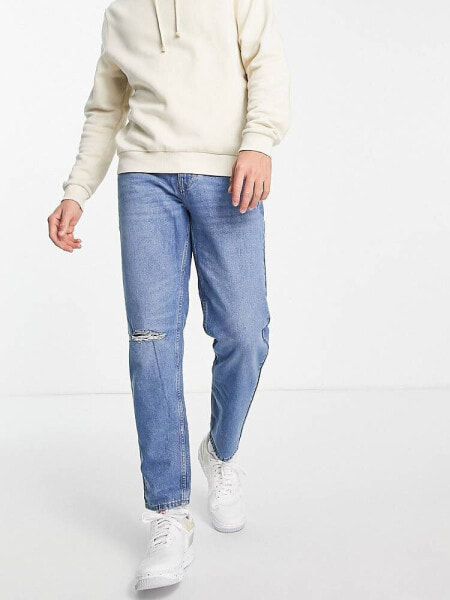 New Look straight fit jeans in mid blue