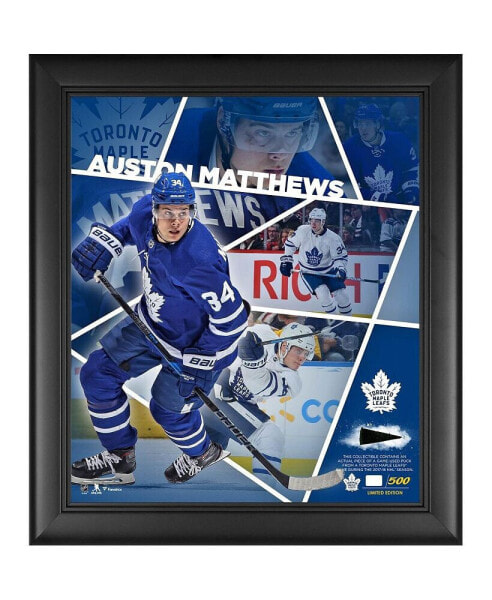 Auston Matthews Toronto Maple Leafs Framed 15'' x 17'' Impact Player Collage with a Piece of Game-Used Puck - Limited Edition of 500