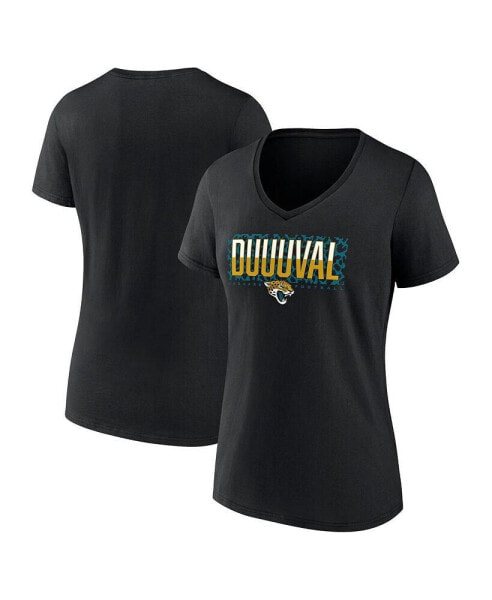 Women's Black Jacksonville Jaguars Hometown Defensive Stand V-Neck T-Shirt