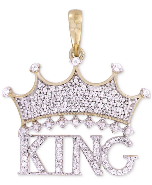Macy's men's Diamond King & Crown Pendant (1/3 ct. t.w.) in 10k Gold