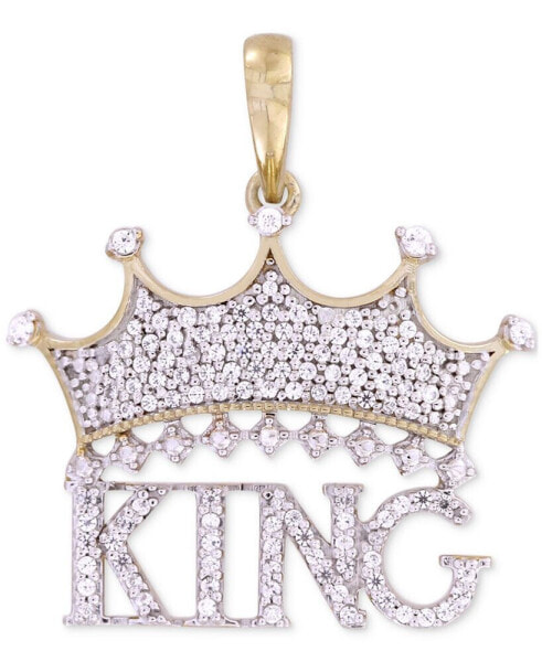 Men's Diamond King & Crown Pendant (1/3 ct. t.w.) in 10k Gold