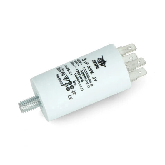 Motor capacitor 3uF/450V 30x57mm with connectors